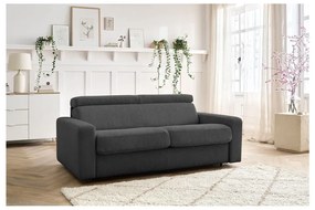 Тъмносив разтегателен диван от рипсено кадифе 215 cm Monaco – Bobochic Paris