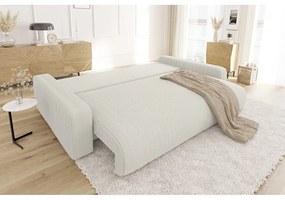 Кремав разтегателен диван с място за съхранение от рипсено кадифе 234 cm Sara – Ropez