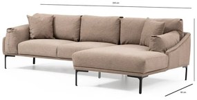 Бежов ъглов диван , десен ъгъл Leo - Artie