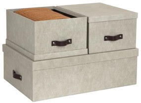 Комплект от 3 бежови кутии за съхранение Inge - Bigso Box of Sweden