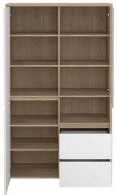 Витрина от дъбов декор в бял и естествен цвят 100x170x48 cm Next – Tvilum