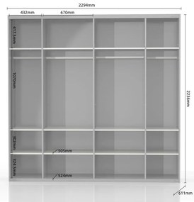 Гардероб с плъзгаща се врата Giallo 230