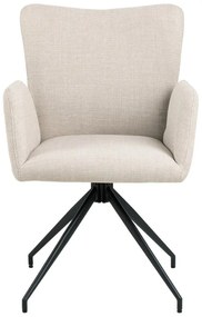 Бежови тапицирани трапезни столове в комплект с подлакътници 2 бр. Laura – Actona