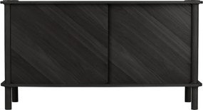 Черен скрин от масивен дъб с плъзгащи се врати 135x73,5x48 cm Italic – UMAGE