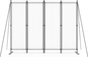 Градински 4-панелен сгъваем параван срещу вятър и слънце - 167 x 216 cm Бежово