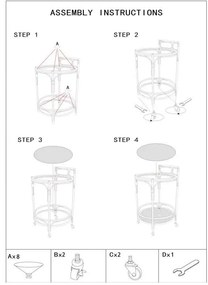 Метална маса за сервиране на колелца ø 51 cm Panama - Mauro Ferretti