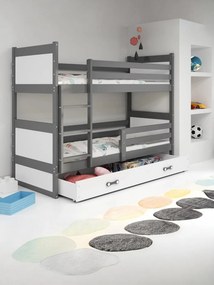 Двуетажно легло Riccon-Γραφίτης - White-200 x 90