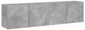 836959 vidaXL ТВ шкафове за стенен монтаж, 2 бр, бетонно сив, 80x30x41 см