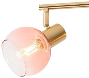 Интелигентен прожектор златист с розово стъкло, включващ 4 WiFi P45 - Vidro