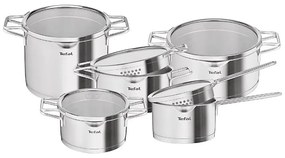 Tefal - Комплект тенджери NORDICA, 10 части, неръждаема стомана
