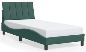 3207816 vidaXL Рамка за легло без матрак Hanko, тъмнозелена, 80x200 см, кадифе