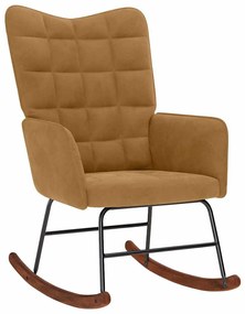 4016840 vidaXL Люлеещ стол, кафяв, кадифе