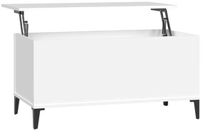 819588 vidaXL Кафе маса, бяла, 90x44,5x45 см, инженерно дърво