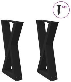 4012696 vidaXL Крака за масичка за кафе, 2 бр., черни, 28 x (42-43,3) см, стомана