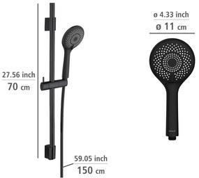 Черен душ комплект от неръждаема стомана 70cm Water Saving - Wenko