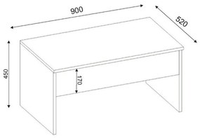 Холна маса Furny Home 756FRN2815, 90x52 см, Разгъваща се, Бял