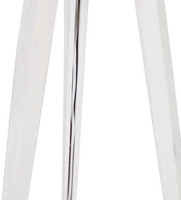 Подова лампа триножник бяла със светлокафяв текстилен абажур 50 см - Tripod Classic