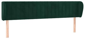 3117445 vidaXL Горна табла за легло с уши, тъмнозелена, 183x23x78/88см, кадифе