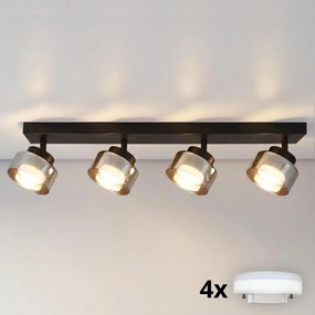 Brilagi - LED Точково осветително тяло AURA LUX 4xGX53/30W/230V černo/димно