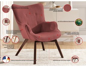 Червено кресло от рипсено кадифе Niko – Ropez