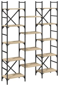 838869 vidaXL Етажерка за книги дъб сонома 127,5x28,5x172,5см инженерно дърво