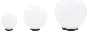 Градински сфери за LED лампи, 3 бр, 20/30/40 см, PMMA