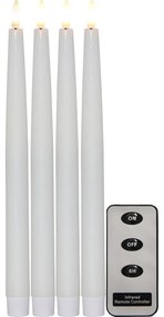 Комплект от 4 бели LED восъчни свещи, височина 28,5 см Flamme - Star Trading