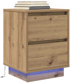 861299 vidaXL Нощен шкаф с LED осветление Artisan Oak 38x34x50 cm