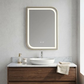 Огледало LED ZONE 80X60  GOLD BRUSH