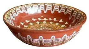 Horecano - Керамична чиния с троянска шарка дълбока 20см