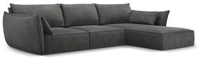 Сив ъглов диван (десен ъгъл) Vanda - Mazzini Sofas