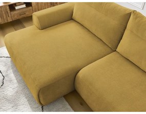 Ъглов диван в цвят жълта охра Aden – Bobochic Paris