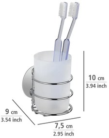 Сив самозалепващ се комплект аксесоари за баня от неръждаема стомана Turbo-Loc – Wenko