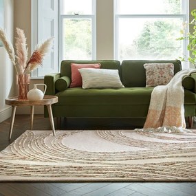 Оранжево-кремав вълнен килим 120x170 cm Abstract Swirl – Flair Rugs
