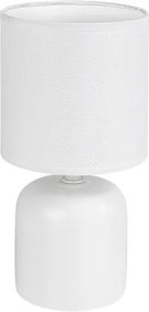 Rabalux Daphni, настолна лампа, бяла керамична лампа с бял текстилен абажур, E14 - 74052