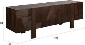 Маса за телевизор от масивна дървесина в тъмно естествен цвят 188x60x45 cm Bruneau – Dutchbone