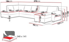 Ъглов диван Wilma large-Black-Right