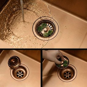 Стоманена мивка Leo 40 BRUSH COPPER