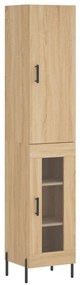 3199052 vidaXL Висок шкаф, сонома дъб, 34,5x34x180 см, инженерно дърво