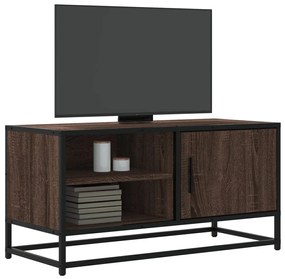848823 vidaXL ТB шкаф, кафяв дъб, 80x34,5x40 см, инженерно дърво и метал