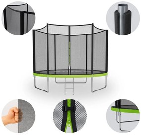 Градински батут за деца, защитна мрежа, стабилна конструкция 8FT Ø 252 cm