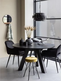 Черни тапицирани трапезни столове в комплект с подлакътници 2 бр. Jelle – WOOOD