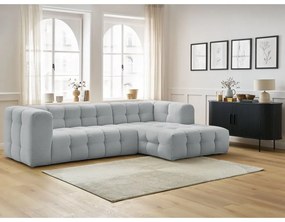 Светлосив ъглов диван (десен ъгъл) Cloud – Bobochic Paris