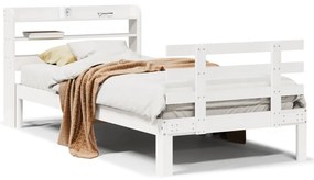 3306848 vidaXL Рамка за легло с табла без матрак, бяла, 90x200 см