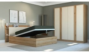 Кремаво-естествен гардероб от декор от дъб 180x197,5x53 cm Dennis – Marckeric