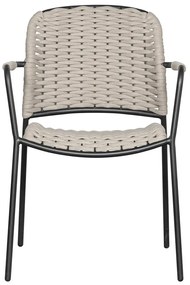 Черно-бежови метални градински столове в комплект от 2 бр. Taku – Exotan