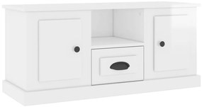 816458 vidaXL ТВ шкаф бял гланц 100x35,5x45 см инженерно дърво