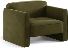 Зелено кадифено кресло Abby – Micadoni