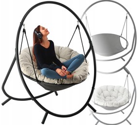 Луксозен висящ фотьойл PATIO с възглавница Бежови възглавници