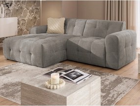 Сив ъглов диван (ляв ъгъл/с лежанка) Melva – Ropez